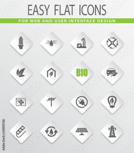 Alternative energy icons set