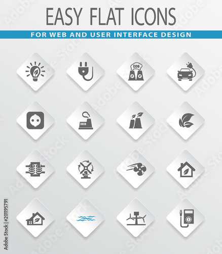 Alternative energy icons set