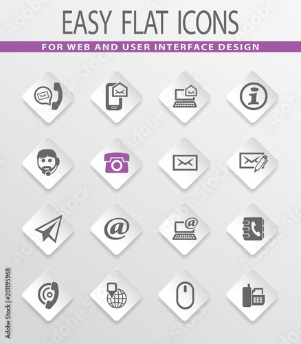 Contact us icons set