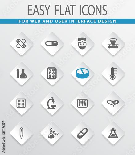 Faculty of biology icons set
