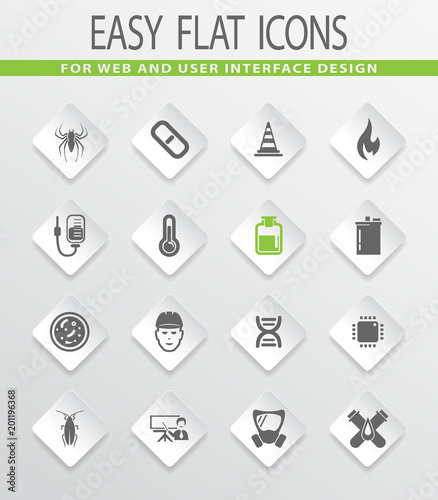 Faculty of biology icons set