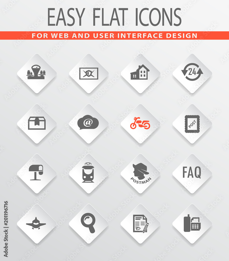 Post service icons set Post service icons set
