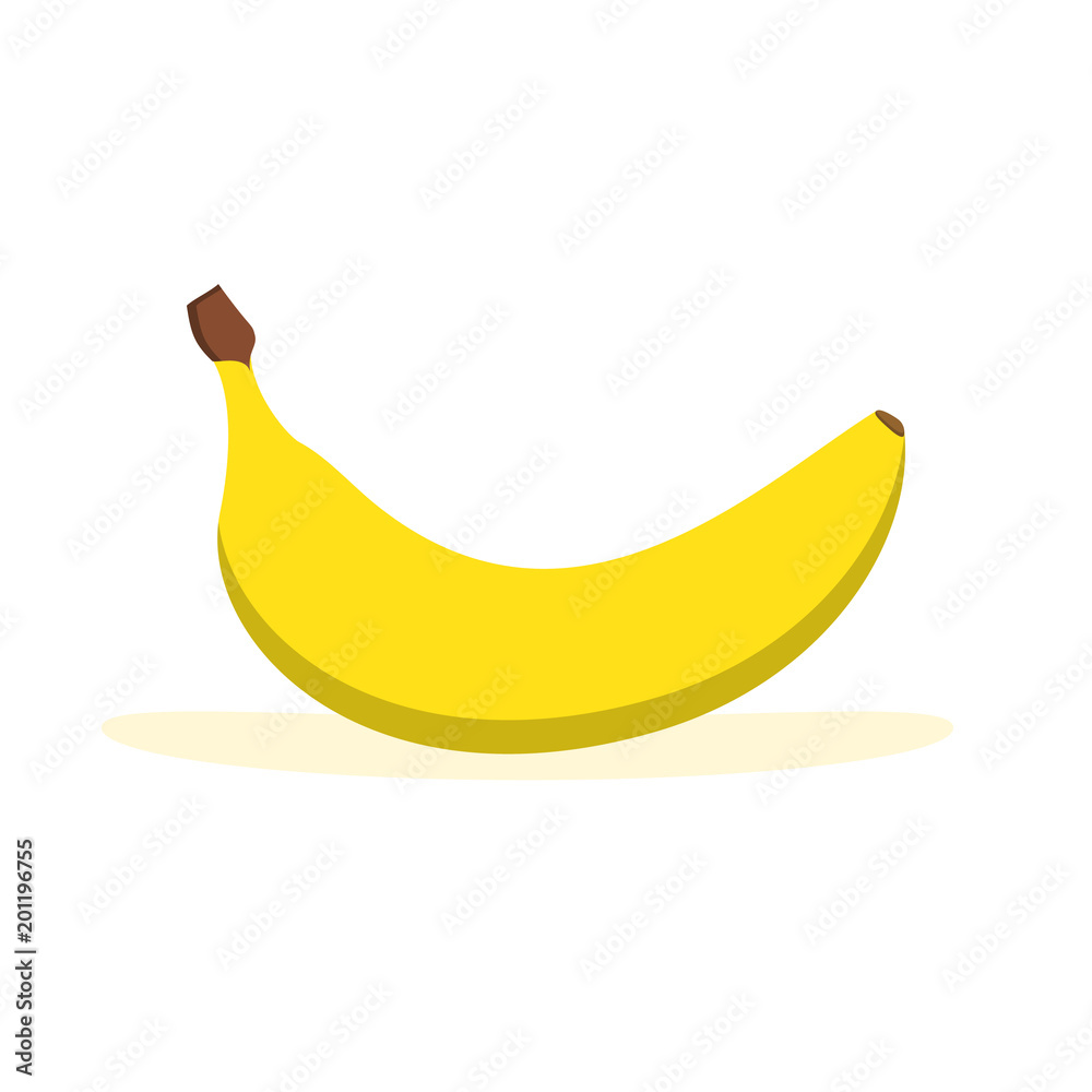 Yellow banana icon isolated on white background Yellow banana icon isolated on white background