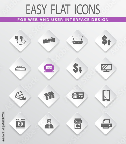 Pawn shop icons set