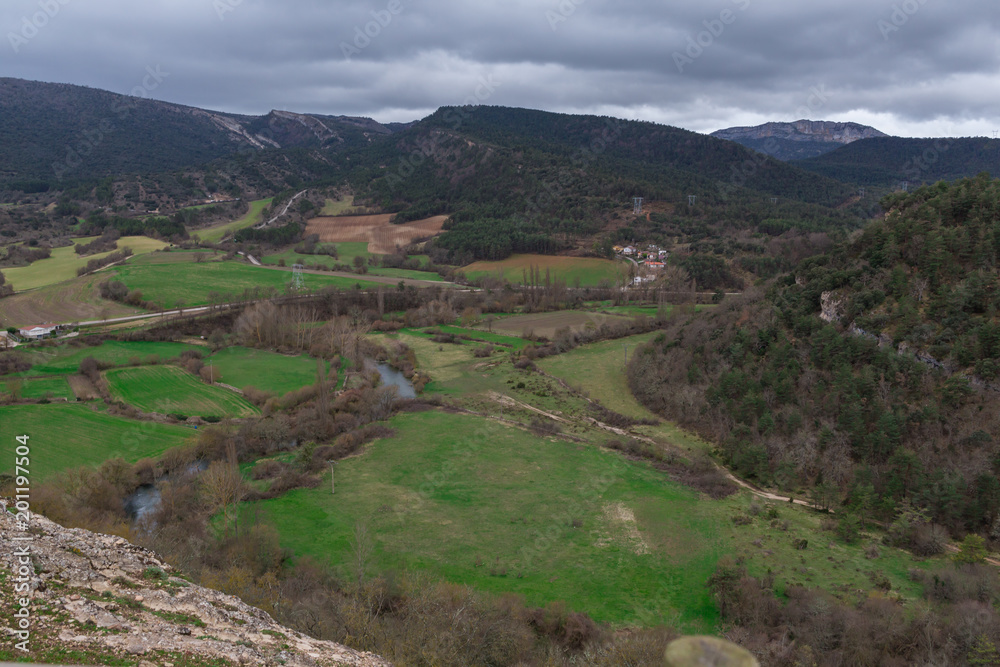 Green fields on Spain