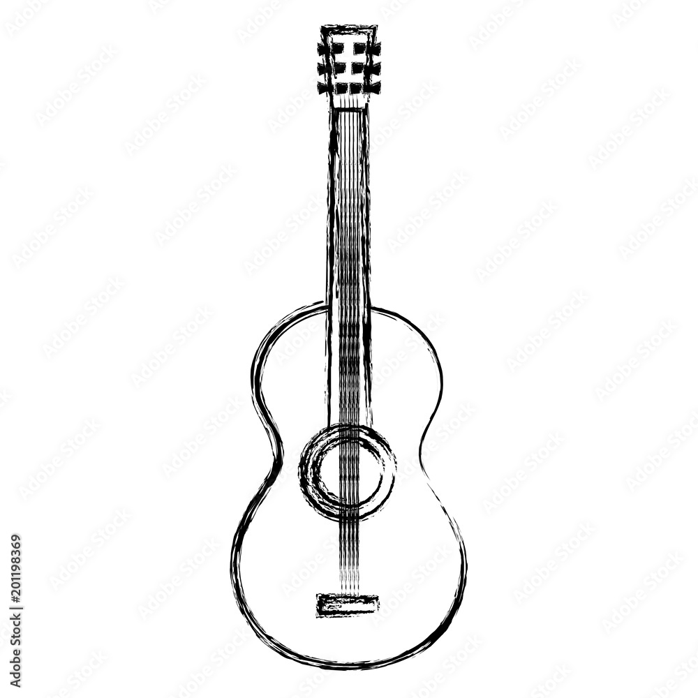 Naklejka premium acoustic guitar instrument icon vector illustration design