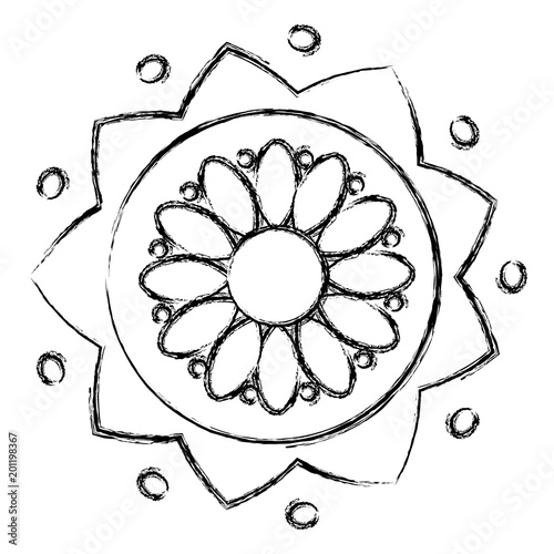 flower ethnicity decorative icon vector illustration design