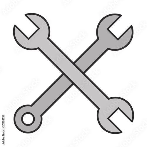 wrench keys crossed isolated icon vector illustration design