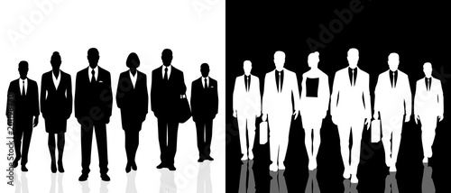 Two business people teams