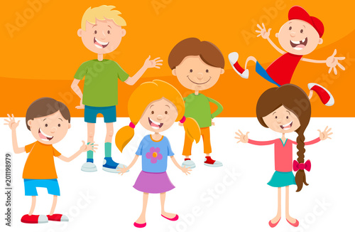 cartoon funny children characters group