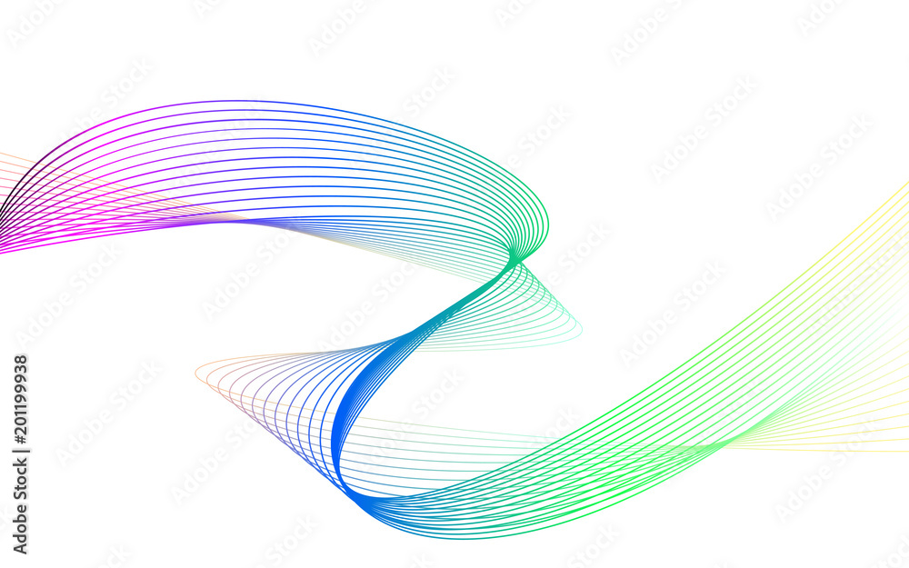 Fototapeta premium rainbow color abstract wave background template full spectrum stripes