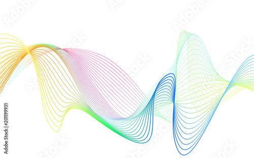 rainbow color abstract wave background template full spectrum stripes