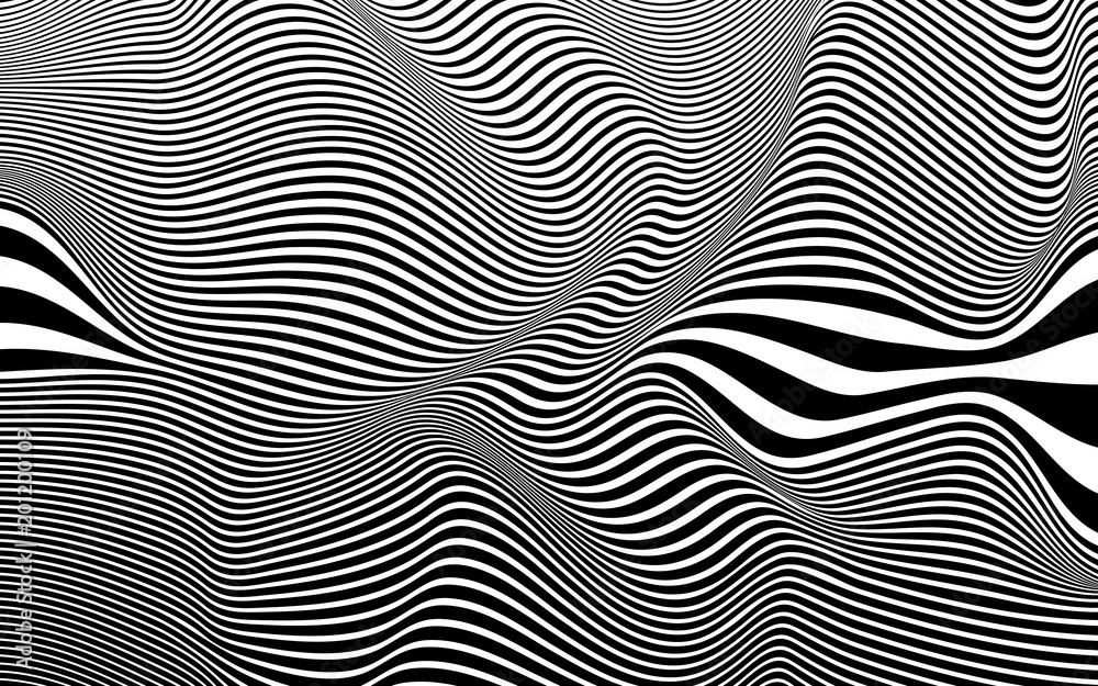 black and white stripe line pattern abstract graphic optical art