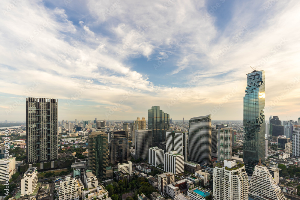 the Metropolitan Bangkok City downtown cityscape urban skyline  Thailand in December 2017 - Cityscape Bangkok city Thailand