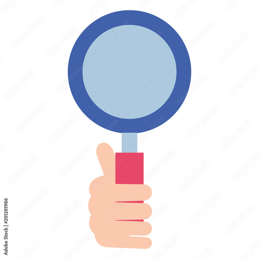 hand human with magnifying glass isolated icon vector illustration design hand human with magnifying glass isolated icon vector illustration design