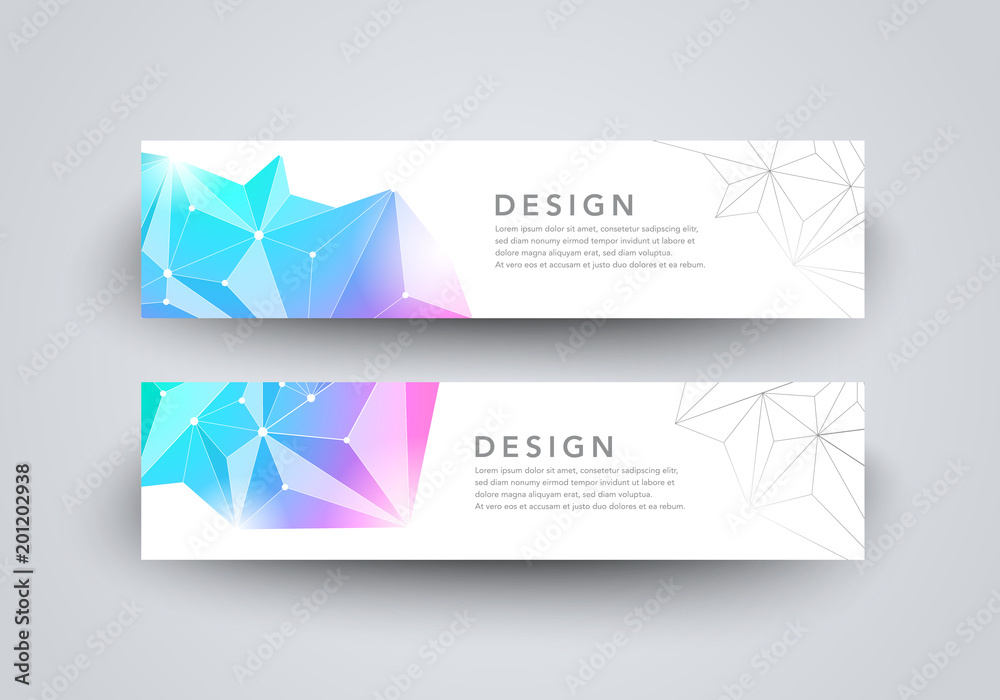Vector Illustration modern triangle pattern banner template set Vector Illustration modern triangle pattern banner template set