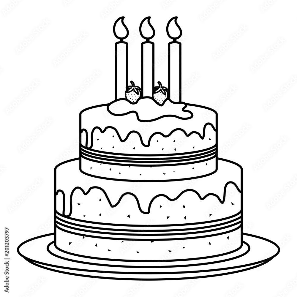 dish with delicious cake celebration vector illustration design dish with delicious cake celebration vector illustration design