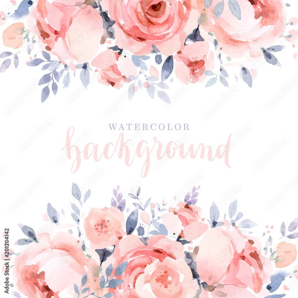 Dusty rose watercolor background Stock Vector | Adobe Stock