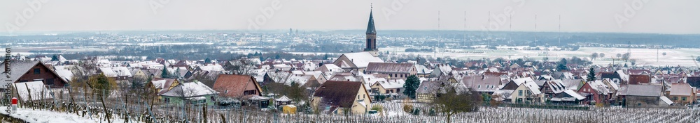Panorama of Kintzheim, a village in Bas-Rhin - Alsace, France