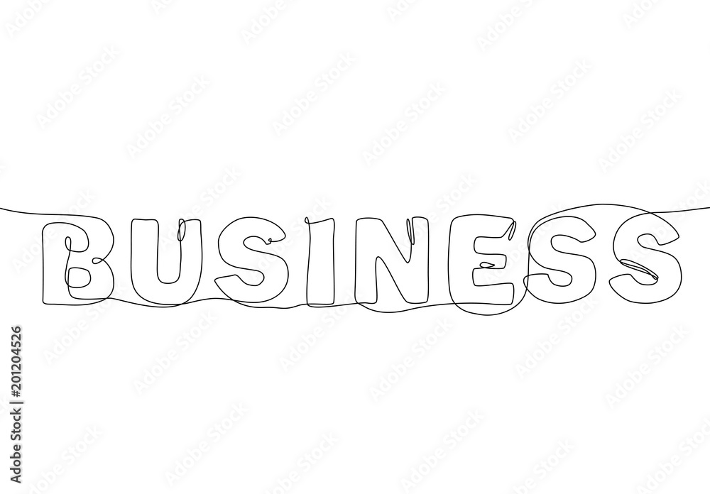 Business - one continuous line design style lettering Business - one continuous line design style lettering