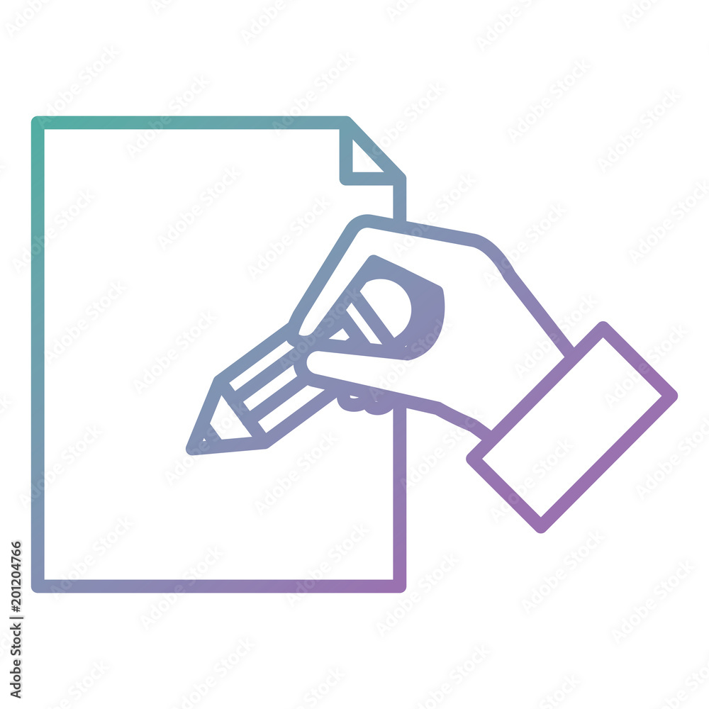 hand writing with pencil in paper vector illustration design