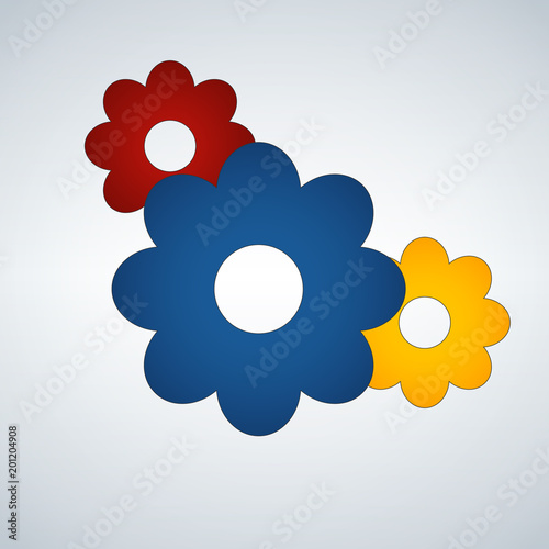 Three Flowers Icon. Spring ...
