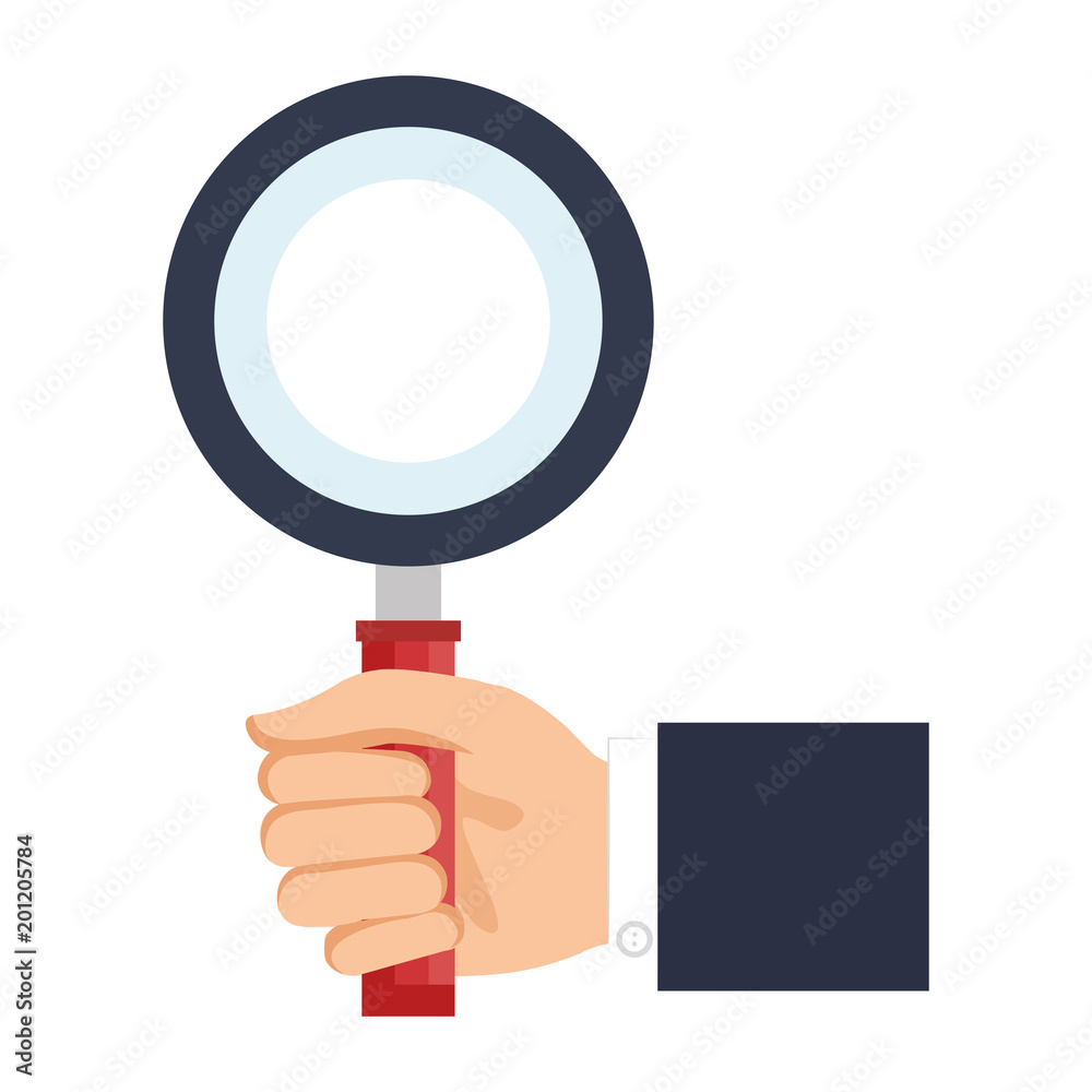 hand human with magnifying glass isolated icon vector illustration design hand human with magnifying glass isolated icon vector illustration design