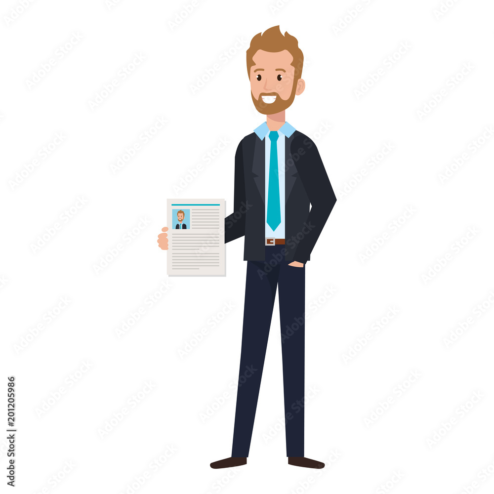 businessman with curriculum avatar character vector illustration design businessman with curriculum avatar character vector illustration design
