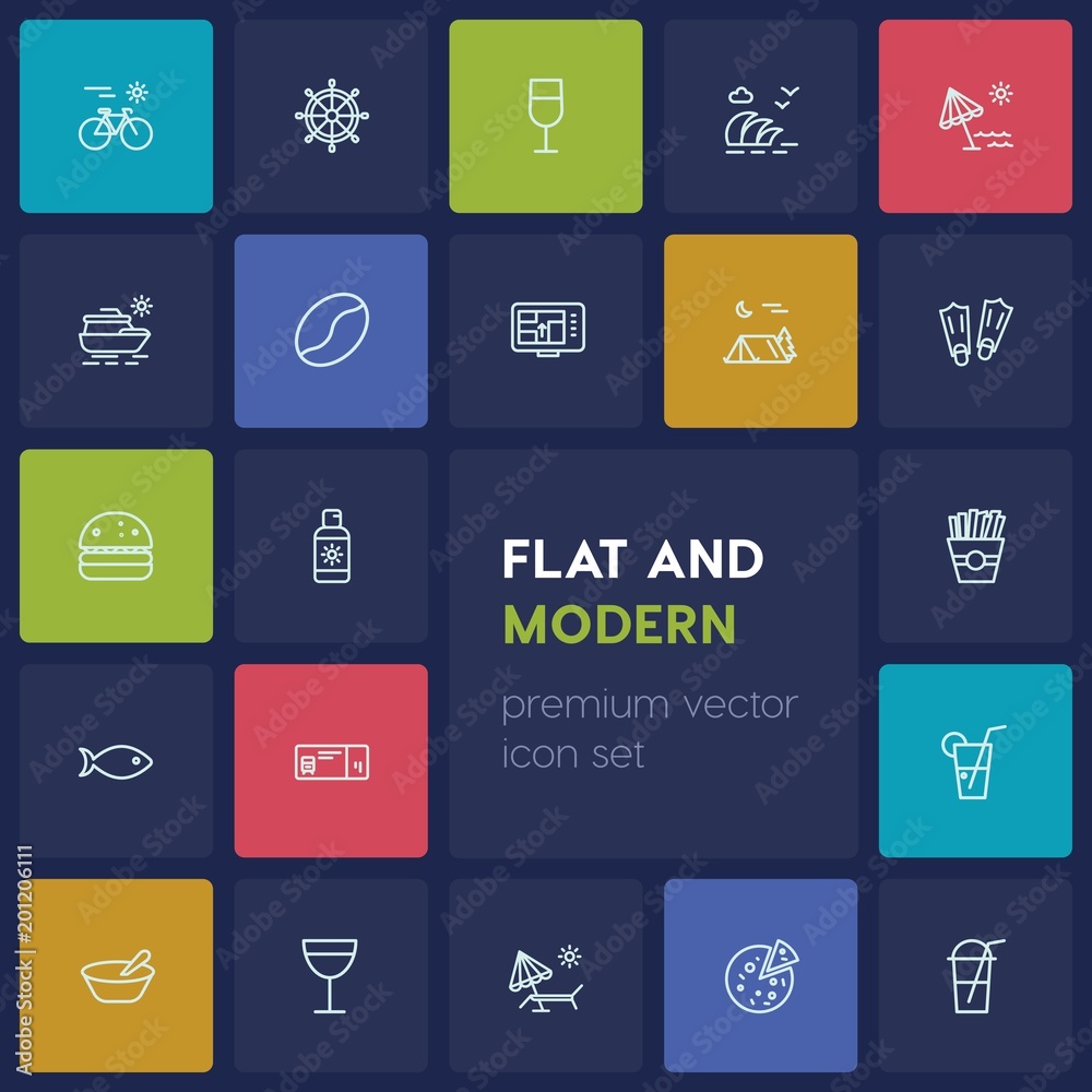 Modern Simple Set of food, drinks, travel Vector outline Icons. ..Contains such Icons as coupon, meal, beach, travel, food, boat, cream and more on dark background. Fully Editable. Pixel Perfect Modern Simple Set of food, drinks, travel Vector outline Icons. ..Contains such Icons as coupon, meal, beach, travel, food, boat, cream and more on dark background. Fully Editable. Pixel Perfect