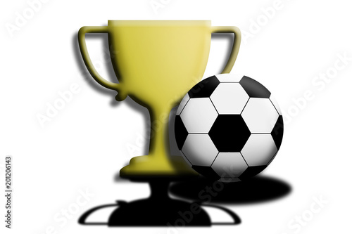 Trofeos de fútbol sobre fondo blanco.