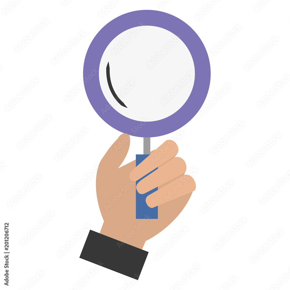 hand human with magnifying glass isolated icon vector illustration design hand human with magnifying glass isolated icon vector illustration design