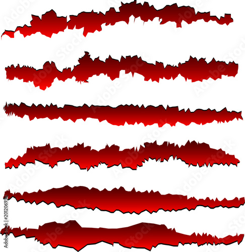 Painful wound illustration set