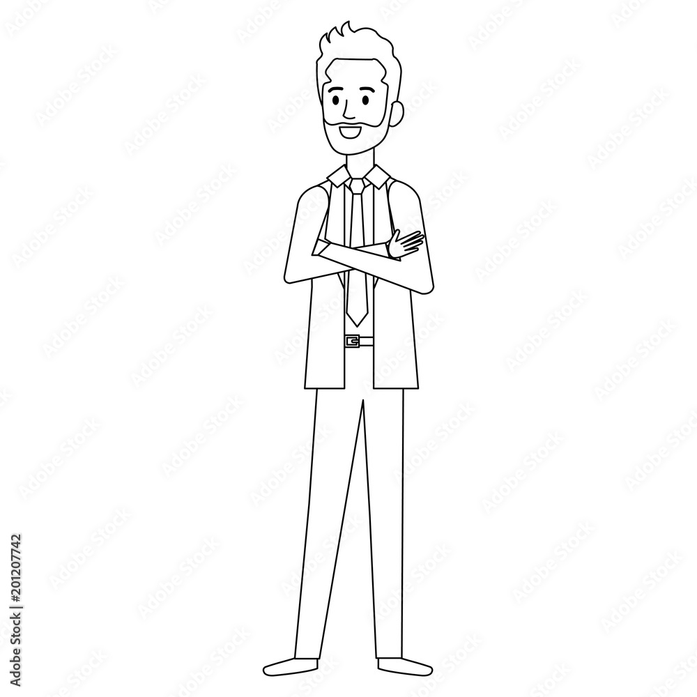 businessman with beard avatar character icon vector illustration design