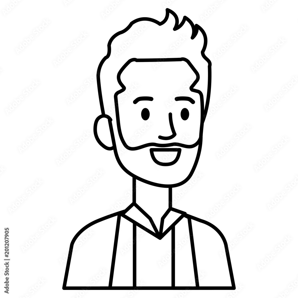 businessman with beard avatar character icon vector illustration design