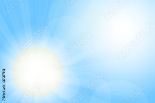Scorching sunlight. Clear blue sky illustration