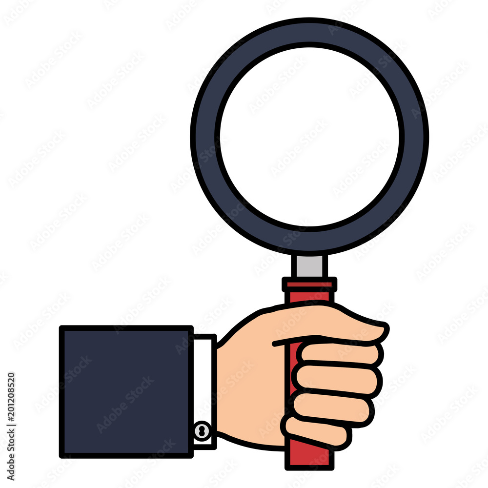 hand human with magnifying glass isolated icon vector illustration design hand human with magnifying glass isolated icon vector illustration design