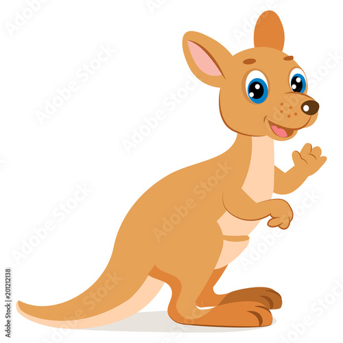 Kangaroo Encounter. Cute Funny Wallaby Vector Illustration. Cartoon Australian Animals Vector. Endangered Animals. Cute Wallaroo.