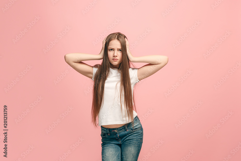 The squint eyed teen girl with weird expression The squint eyed teen girl with weird expression
