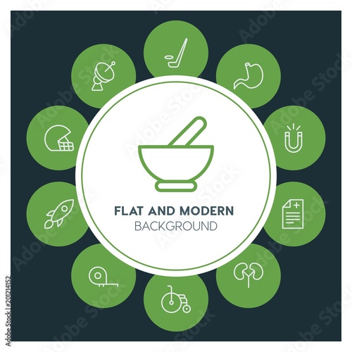 health, science, sports Infographic Circle outline Icons Set. Contains such Icons as  business,  website,  elements,  background,  pattern,  illustration, ice and more. ..Fully Editable. Pixel Perfect