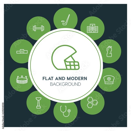health, science, sports Infographic Circle outline Icons Set. Contains such Icons as  business,  website,  elements,  background,  pattern,  illustration, ice and more. ..Fully Editable. Pixel Perfect