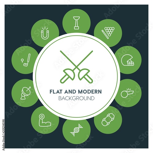 health, science, sports Infographic Circle outline Icons Set. Contains such Icons as  business,  website,  elements,  background,  pattern,  illustration and more. ..Fully Editable. Pixel Perfect