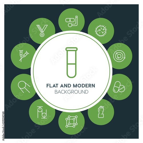 health, science, sports Infographic Circle outline Icons Set. Contains such Icons as  business,  website,  elements,  background,  pattern,  illustration and more. ..Fully Editable. Pixel Perfect