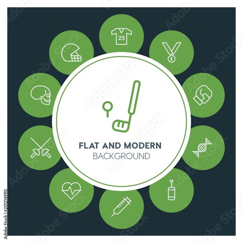 health, science, sports Infographic Circle outline Icons Set. Contains such Icons as  business,  website,  elements,  background,  pattern,  illustration and more. ..Fully Editable. Pixel Perfect