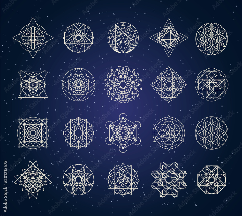 sacred geometry outline shapes vector set sacred geometry outline shapes vector set