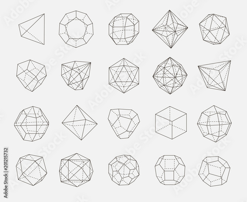 abstract geometry shapes vector outline set photo