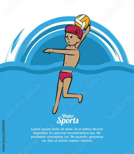 Water sport cartoons waterpolo vector illustration graphic design