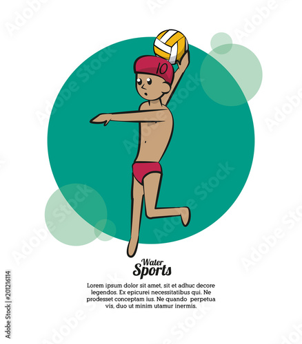 Water sport cartoons waterpolo vector illustration graphic design
