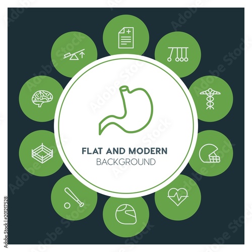 health, science, sports Infographic Circle outline Icons Set. Contains such Icons as  business,  website,  elements,  background,  pattern,  illustration and more. ..Fully Editable. Pixel Perfect