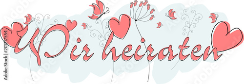Wir heiraten - Grußkarte