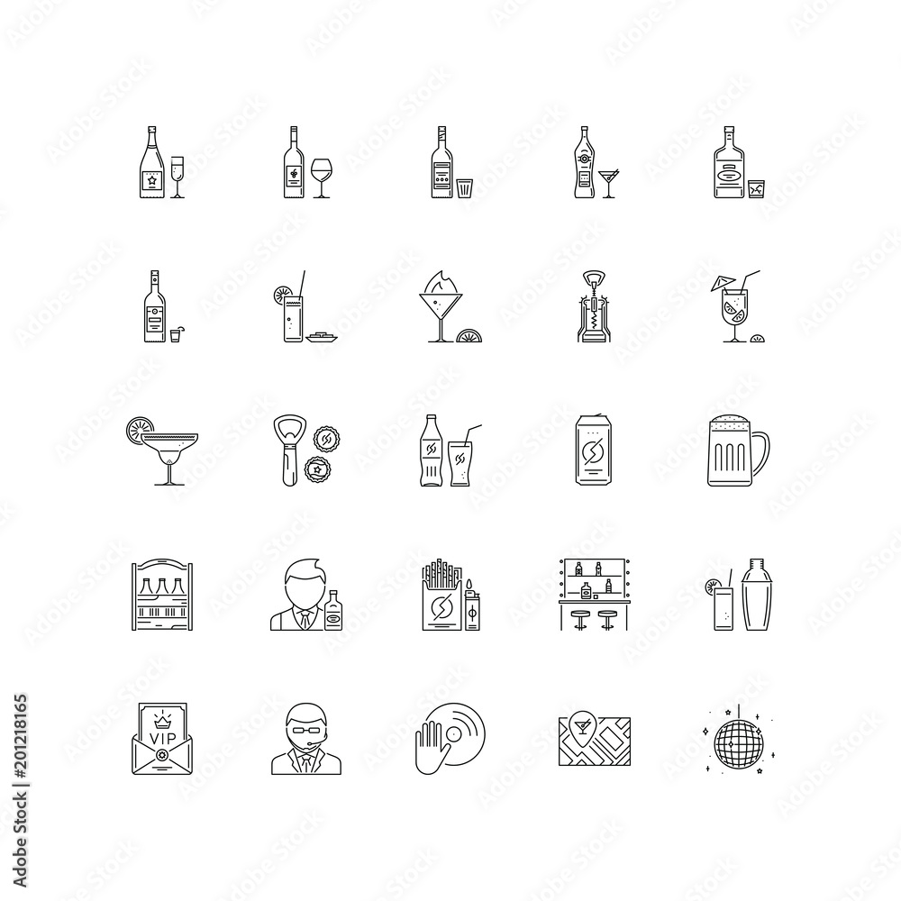 bar outline icons 25